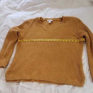 Coldwater Creek V-Neck Sweater in Mustard